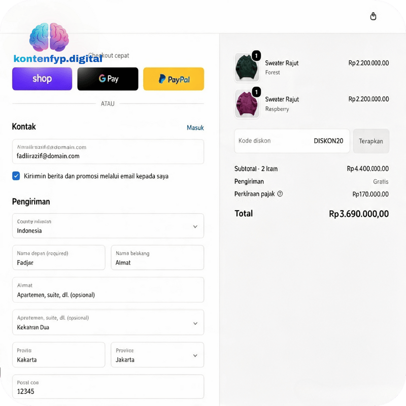 Kelas Website Shopify + Video Learning + Prompt AI + Bonus